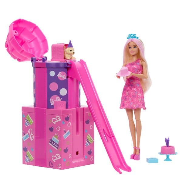 Mattel Barbie Rise and Surprise Parti Sürprizi Doğum Günü Seti JKF66