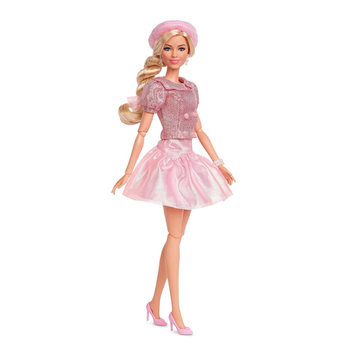Barbie The Movie Pembe Bereli Koleksiyonluk Bebek JBJ53