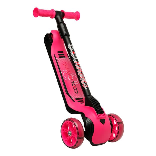 Cool Wheels Cortix Katlanabilir LED Işıklı 3 Tekerlekli Scooter - Pembe