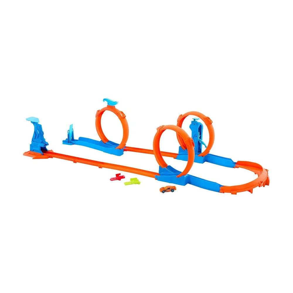 Hot Wheels Track Creator 3'ü 1 Arada Üçlü Çember Yarış Pisti JDW39