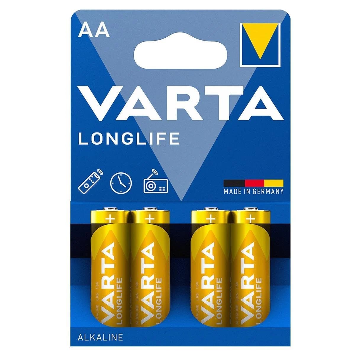 Varta Longlife Alkaline 1.5V AA Kalem 4'lü Paket Pil