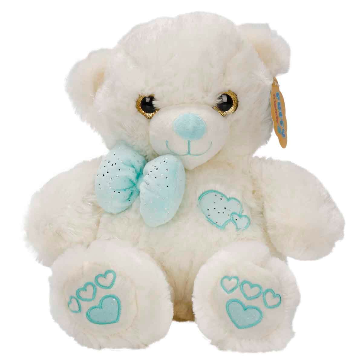 Puffy Friends Papyonlu 30 cm Peluş Ayı Mavi