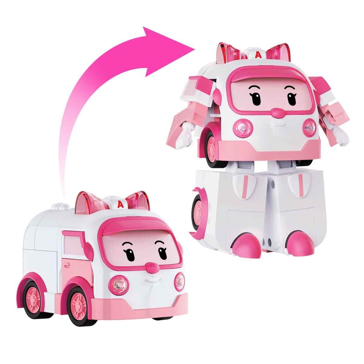 Robocar Poli Sesli ve Işıklı Büyük Dönüşen Robot Amber MRT-687