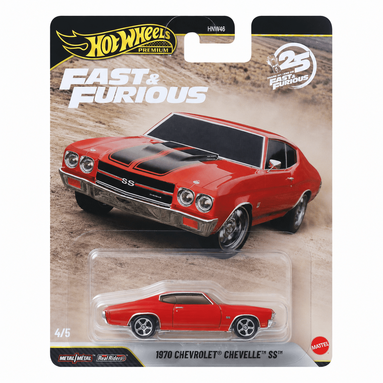 Hot Wheels Premium Fast & Furious 25. Yıl Koleksiyonu HNW46 - 1970 Chevrolet Chevelle SS – JHW73
