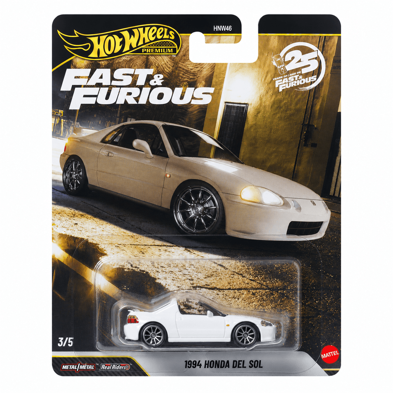 Hot Wheels Premium Fast & Furious 25. Yıl Koleksiyonu HNW46 - 1994 Honda Del Sol – JHW63