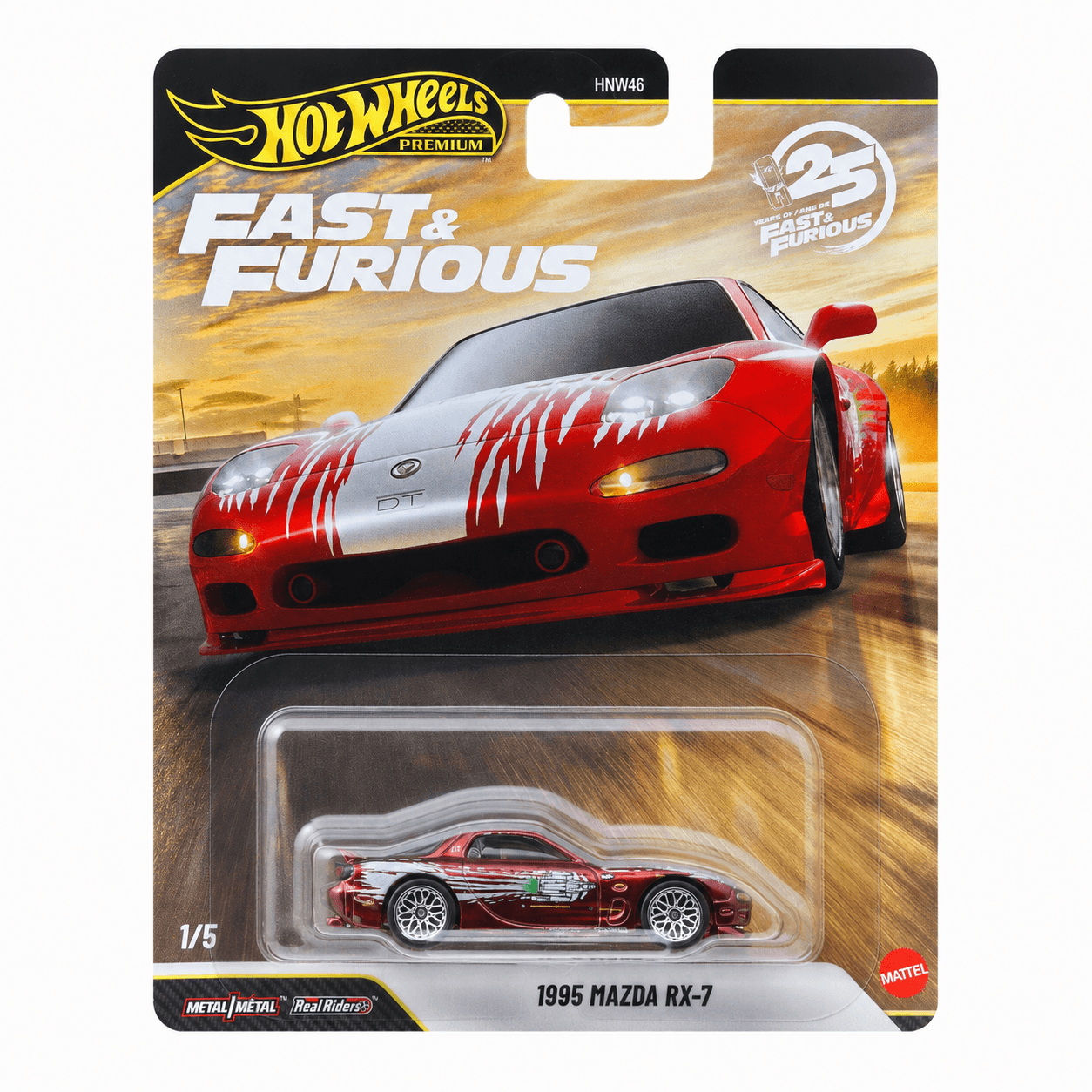 Hot Wheels Premium Fast & Furious 25. Yıl Koleksiyonu HNW46 - 1995 Mazda RX-7 JHW71