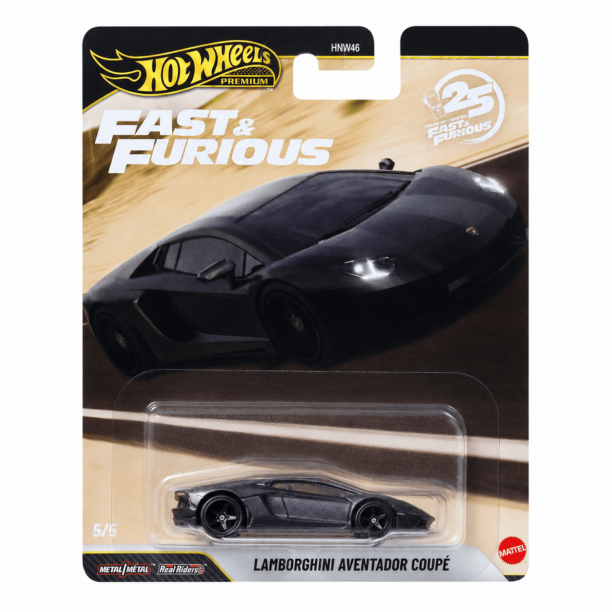 Hot Wheels Premium Fast & Furious 25. Yıl Koleksiyonu HNW46 - Lamborghini Aventador Coupé – JHW77